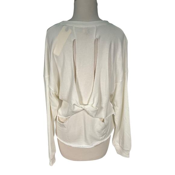 Revolve Lanston White Sweater Cut-Out Back Work Out Outdoor Size Small NWT - Picture 3 of 12